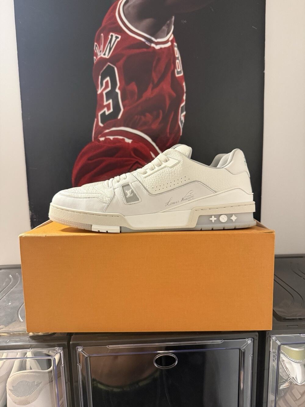 Louis Vuitton LV Trainer White Leather Sneakers LV 11 US 13 w/ Box